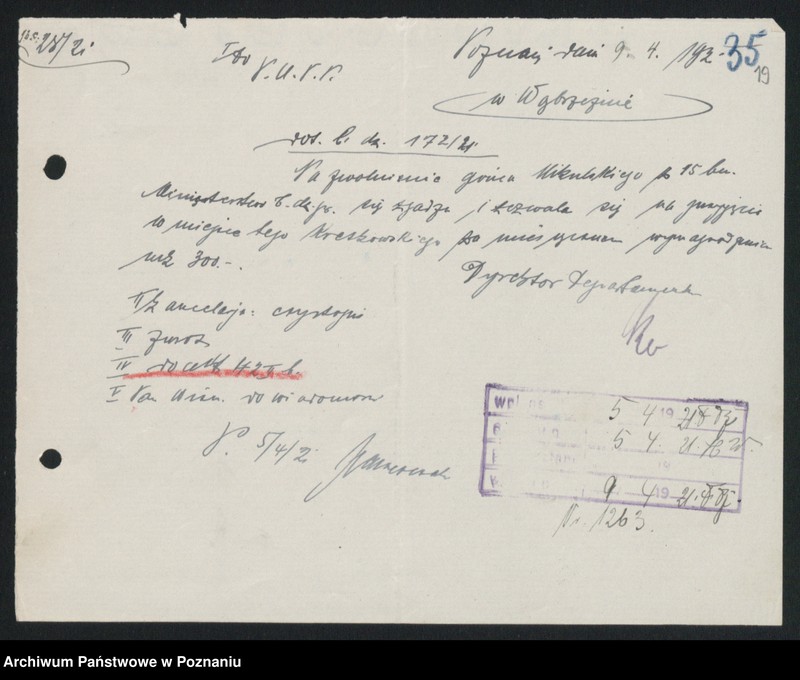 Obraz 20 z jednostki "[Sprawy osobowe Urzędu Pośrednictwa Pracy w Wąbrzeźnie i Wejherowie]"