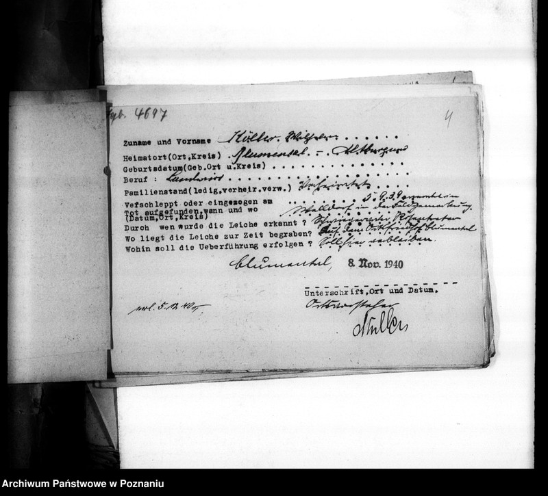 Obraz 8 z jednostki "Wykazy miejscowych Niemców, którzy zginęli w 1939 roku"