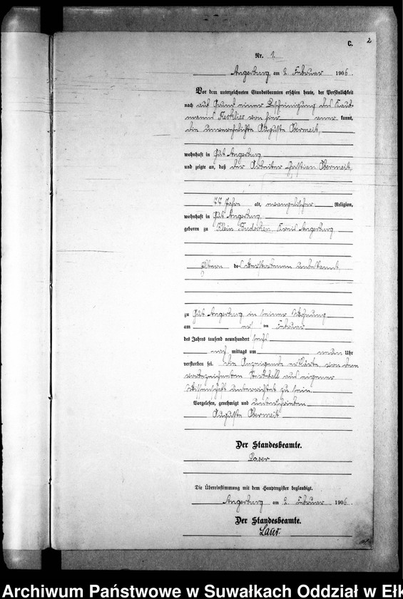 image.from.unit.number "Sterbe-Neben-Register des Preussischen Standes-Amtes Kehlen Kreis Angerburg"