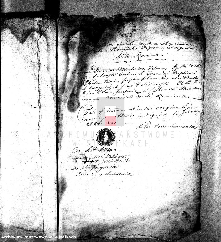 image.from.unit.number "Dowody służące do Aktów Ślubnych Gminy Wigierskiey na Rok 1826."