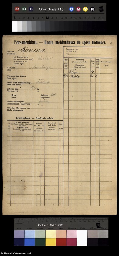 Obraz 3 z jednostki "[Spis ludności Łodzi] Samina-Sasin"
