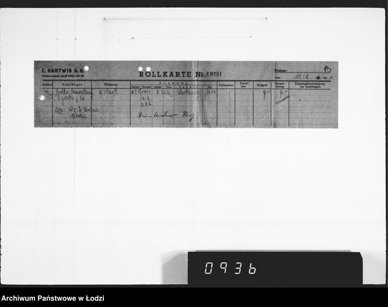 Obraz 17 z jednostki "K.Köberlin.18 Aufträge [Pokwitowania odbioru]"