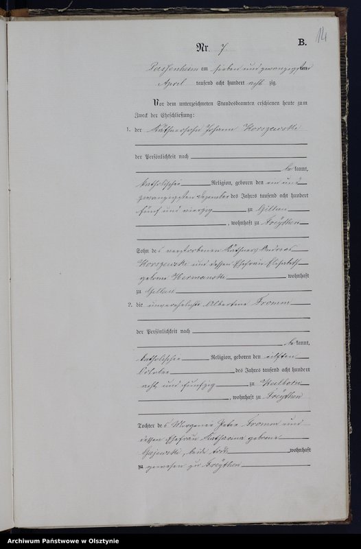 image.from.unit.number "Heiraths-Haupt-Register Nr 1 - 16"