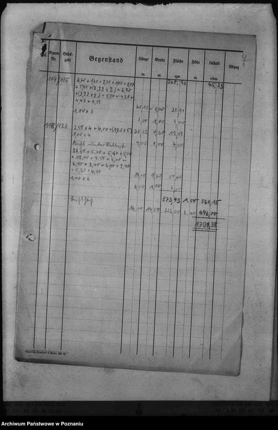 Obraz 11 z jednostki "Schlossumbau in Posen. Kostenanschläge"