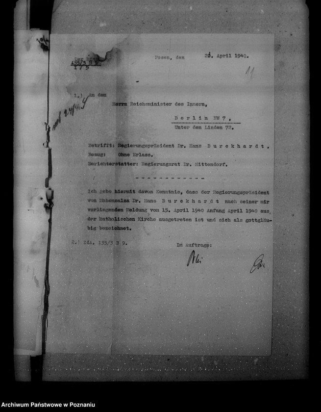 Obraz 15 z jednostki "Personalia urzędników rejencyjnych, landratów, urzędników landrackich oraz miejskich"