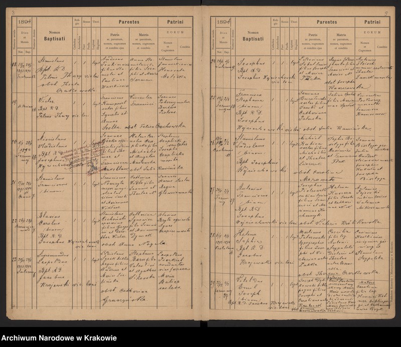 Obraz 8 z jednostki "Wtoropisy Ksiąg urodzonych par. N. P. Marii z lat 1890-1894"