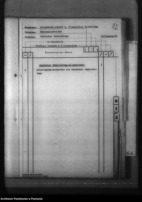 Obraz 16 z jednostki "Aktenverzeichnis (Kommunalaufsicht)"