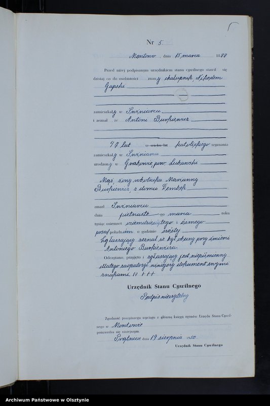 image.from.unit.number "Księga zgonów Nr 1 - 38,1 - 42,1 - 45 i 1 - 62 /brak lat 1890 - 1895/ /przepisana w języku polskim z oryginału niemieckiego w dniach16.07.-22.08.1950"