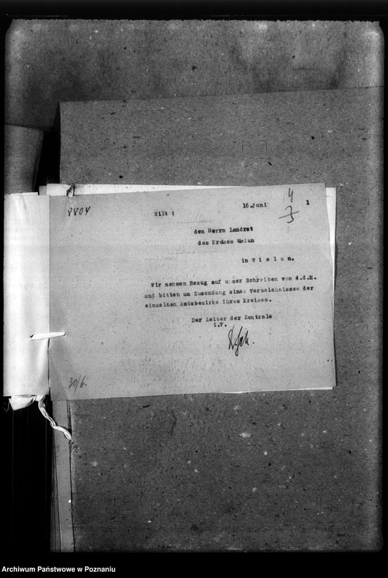 Obraz 8 z jednostki "Kreis Wielun (Wieluń). Korespondencja w sprawie miejscowych Niemców, którzy zginęli w 1939 roku"