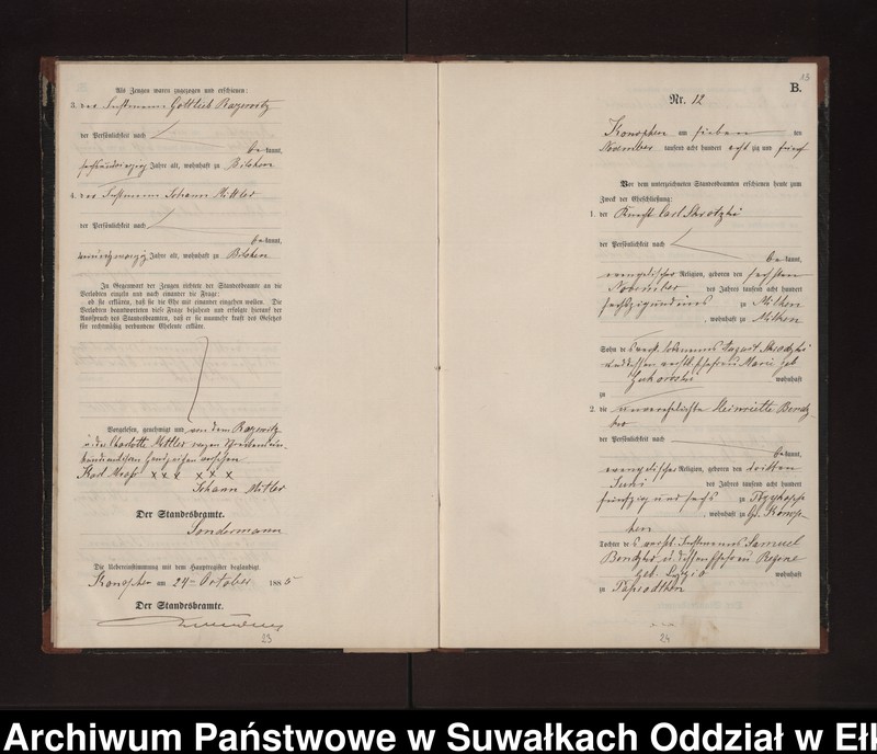 image.from.unit.number "Heiraths-Neben-Register des Preussischen Standes-Amtes Gr. Konopken Kreis Loetzen"