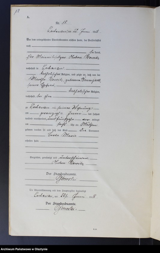 Obraz 20 z jednostki "Geburts-Neben-Register Nr 1 - 26"