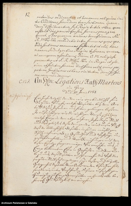 image.from.unit.number "[Liber missivarum]. Register über vorstehende Briefe von Jahr 1781. Register derer an welche vorstehende Briefe geschrieben worden"