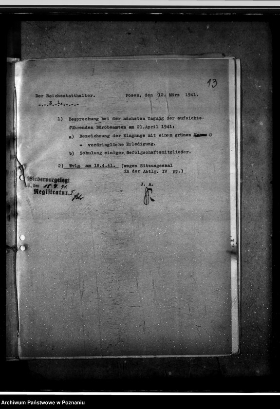 Obraz 17 z jednostki "Besprechungen mit den aufsichtsführenden Bürobeamten"