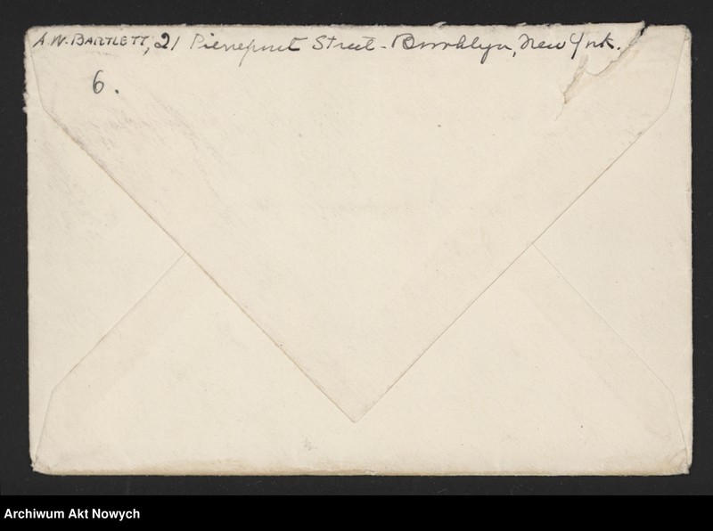 Obraz 8 z jednostki "Bartlett Agnes Willand; Załączniki: artykuł "A recognition of Poland" w: "The Sun" - N. York, 6 XI 1918 r.; L.1 (kopia - maszynopis)"