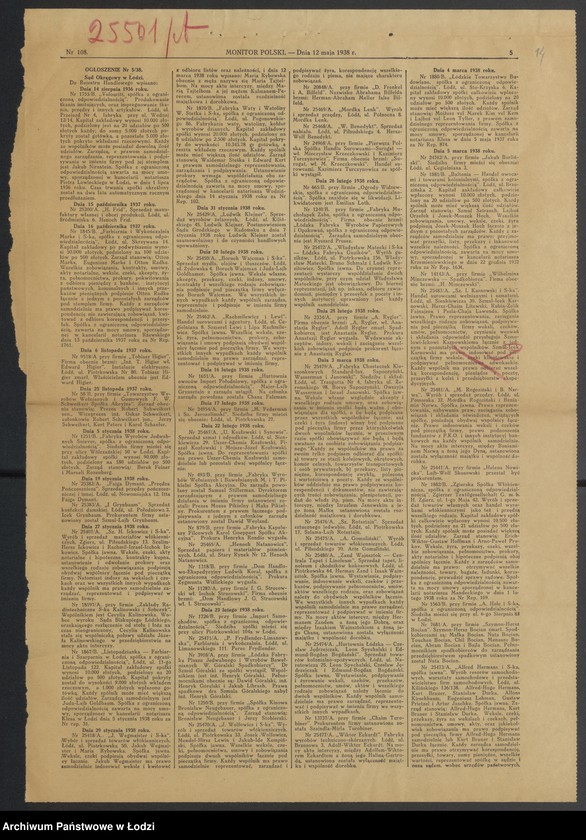 Obraz 16 z jednostki "Izrael Alie Izbicki, Icek Dawid Dembiński, Szulem Mendel Luel- wyrób i sprzedaż manufaktury"