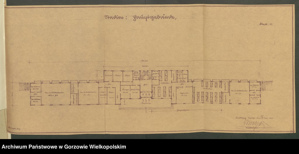 image.from.collection.number "Plany i projekty budowy stadionu sportowego przy Soldiner Strasse (ul. Konstytucji 3 Maja) z okresu 1925-1931."