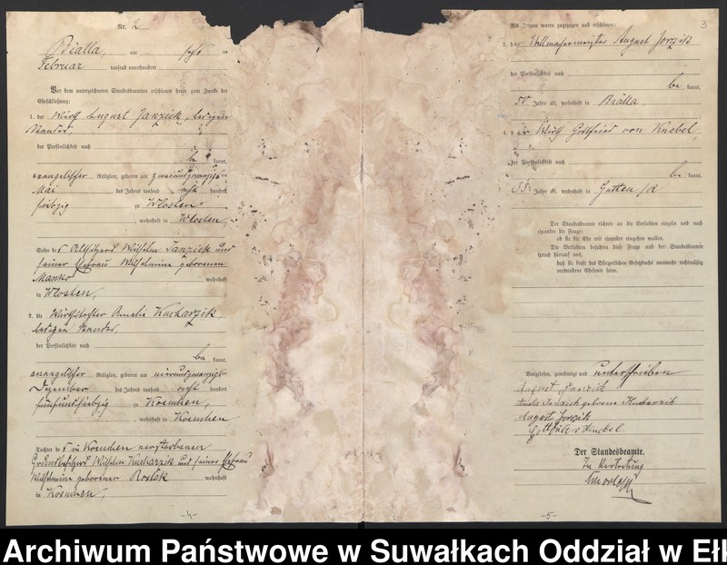 image.from.unit.number "Heiraths-Haupt-Register des Königlichen Preussischen Standes-Amtes Belzonzen Kreis Johannisburg"