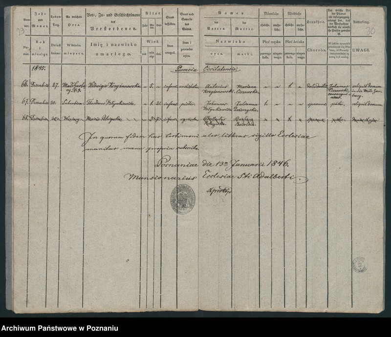 Obraz 17 z jednostki "Księga zgonów"