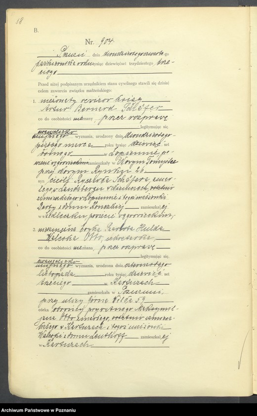 Obraz 20 z jednostki "Księga miejscowa małżeństw tom IV [Rejestr główny małżeństw]"
