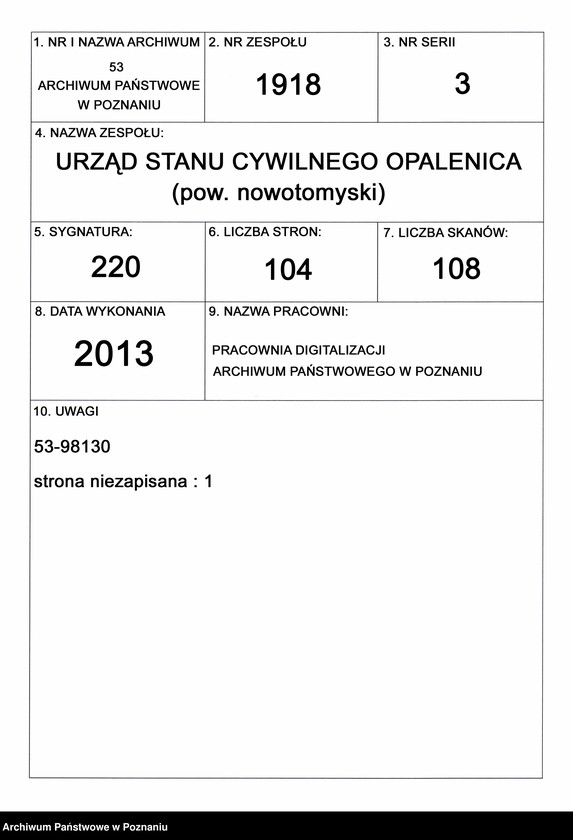 Obraz 1 z jednostki "Rejestr główny małżeństw"