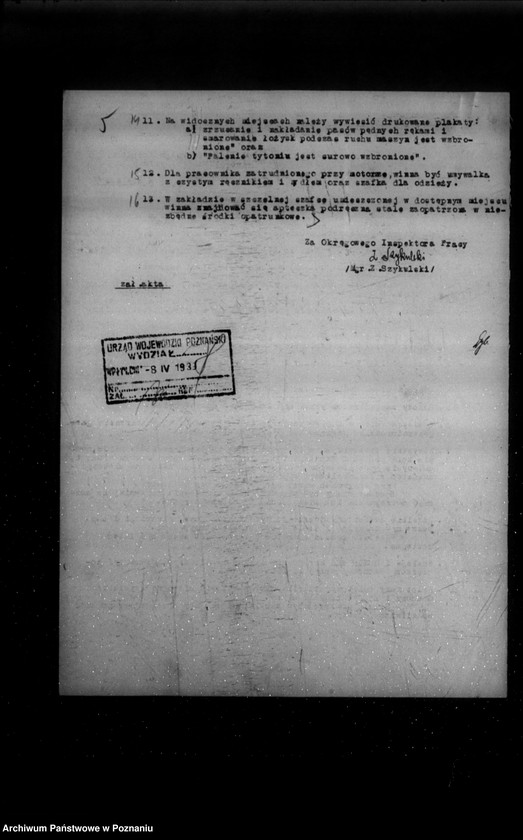 Obraz 9 z jednostki "Zatwierdzenie projektu zakładu przemysłowego /młyna motorowego/ A. Dary w Krosinku powiat śremski"