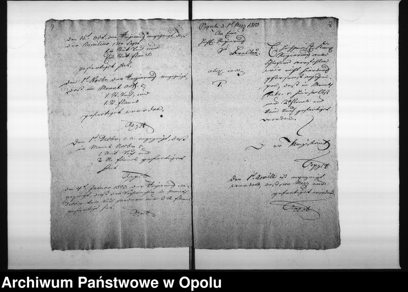 Obraz 10 z jednostki "Acta des Magistrats zu Oppeln von Einsendung der monathl[ichen] Nachweisnung der Tuch Fabrication Vol. I de anno 1812"
