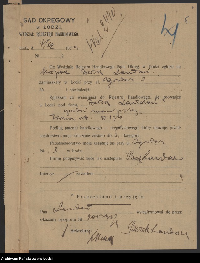 Obraz 7 z jednostki "Berek Landau- sprzedaż manufaktury"