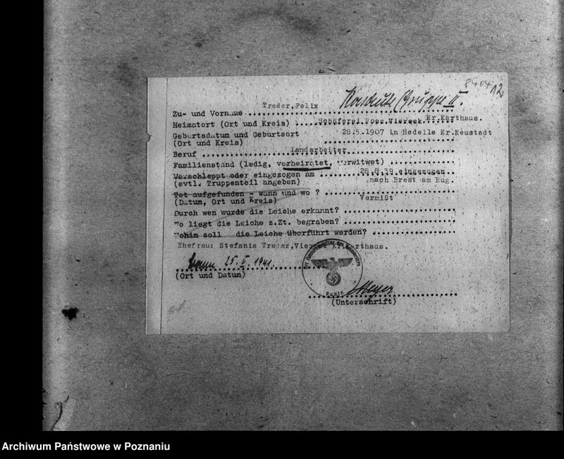 Obraz 18 z jednostki "Amtliche Meldungen Kreis Karthaus (Kartuzy)"