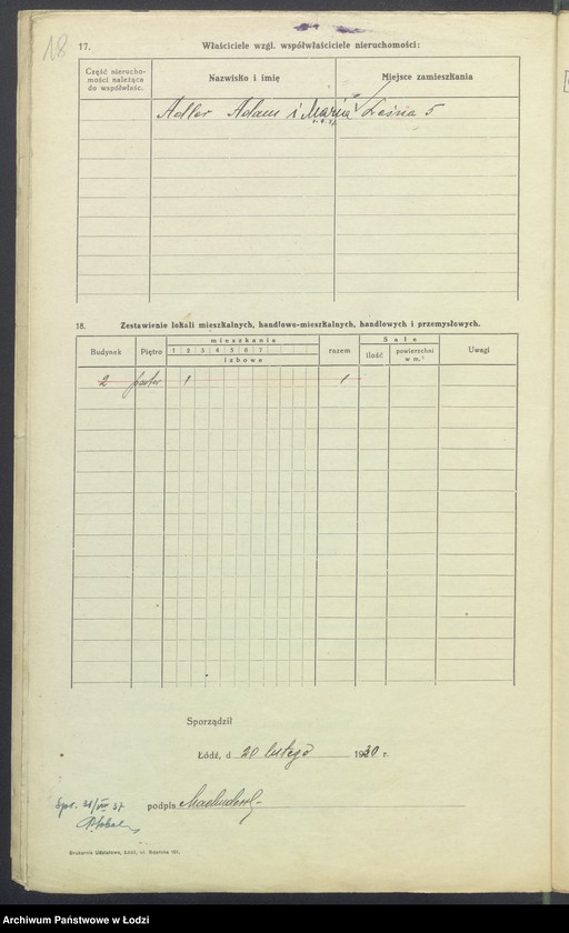 Obraz 20 z jednostki "Księga inwentarzowa nieruchomości m. Łodzi ul. Leśna"