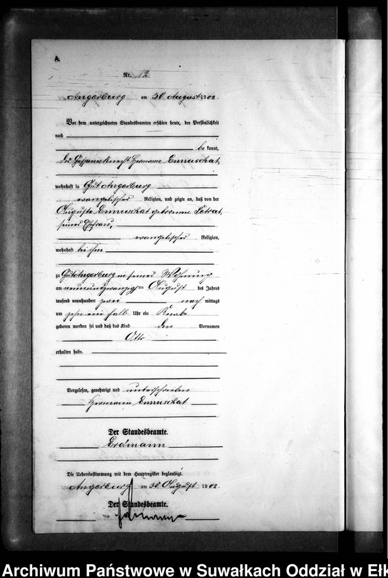 image.from.unit.number "Geburts-Neben-Register des Preussischen Standes-Amtes Kehlen Kreis Angerburg"