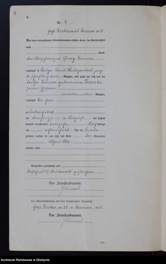 image.from.unit.number "Geburts-Neben-Register Nr 1 - 22 [Księga urodzeń- wtóropis ]"