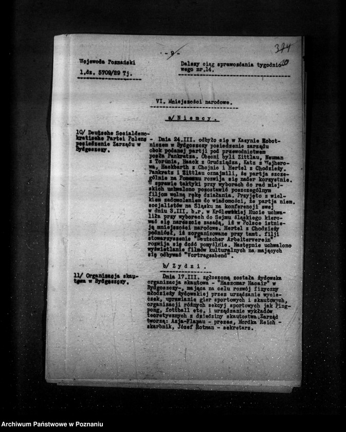 image.from.unit.number "Sprawozdania sytuacyjne tygodniowe za czas od 29 marca 1929 r. do dnia 25 kwietnia 1929 r. /nr 14-17/"