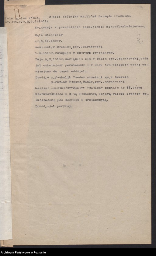 Obraz 6 z jednostki "Wieleń, powiat Czarnków - spis członków."