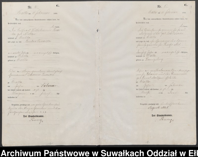 image.from.unit.number "Sterbe-Haupt-Register des Königlich Preussischen Standes-Amtes Bialla Kreis Johannisburg"