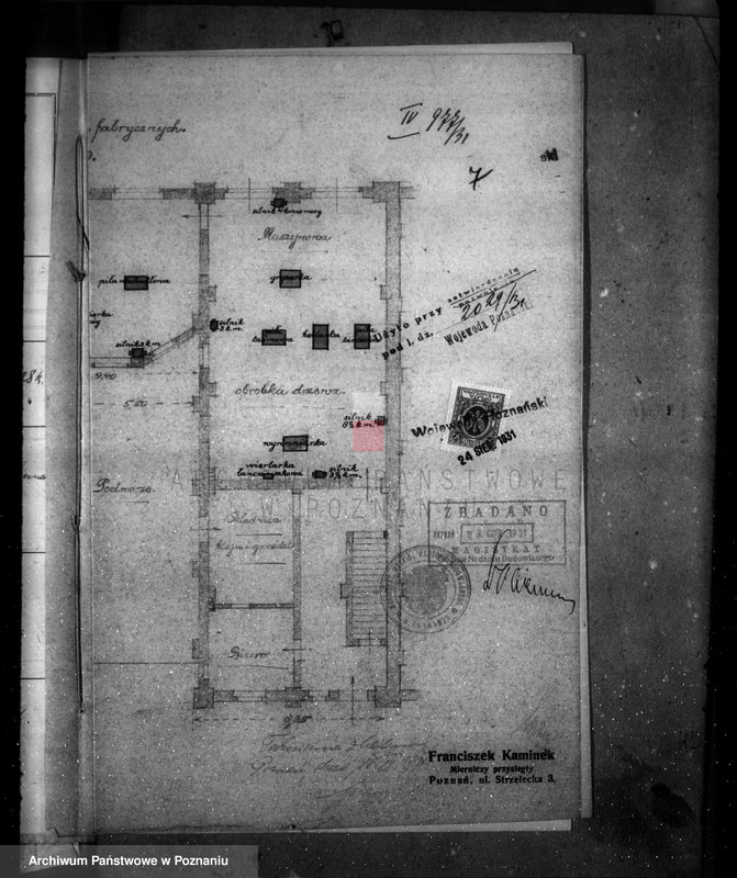 image.from.unit.number "Zatwierdzenie projektu zakładu przemysłowego /fabryki mebli/ nr 432 własność M. Dostatniego w Poznaniu"