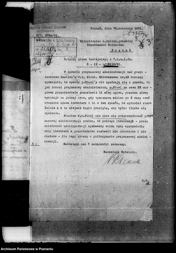 Obraz 8 z jednostki "Sprawy agrarnej reformy Główny Urząd Ziemski w Warszawie Przyszły Okręg Urząd Ziemski w Poznaniu"