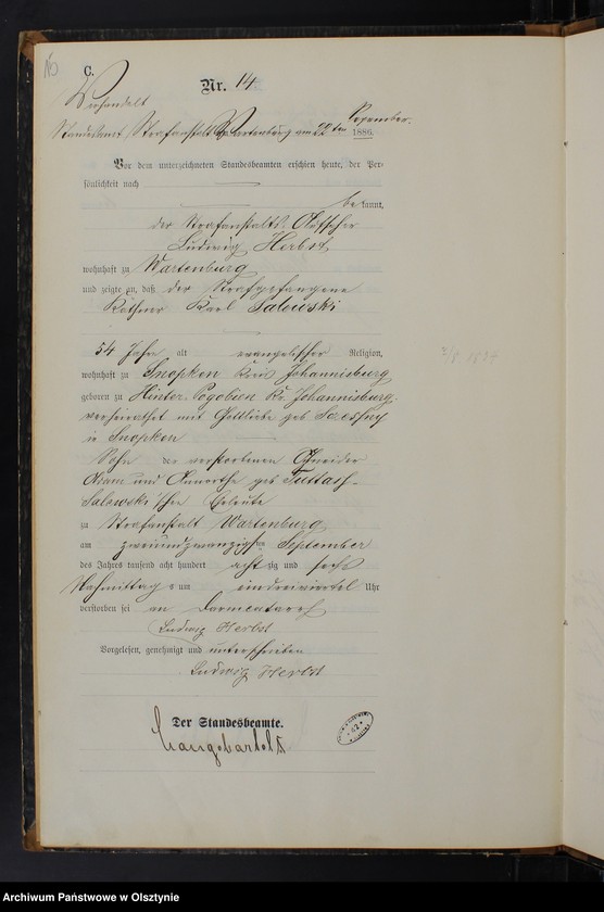 image.from.unit.number "Sterbe-Haupt-Register Nr 1 - 16"