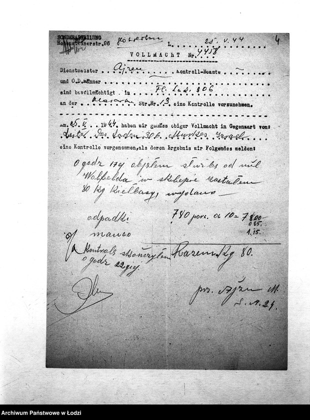 Obraz 7 z jednostki "[Protokoły kontroli przeprowadzonych w masarni nr 306]"