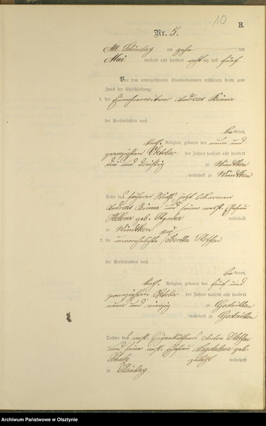 image.from.unit.number "Heiraths-Haupt-Register Nr 1 - 15"