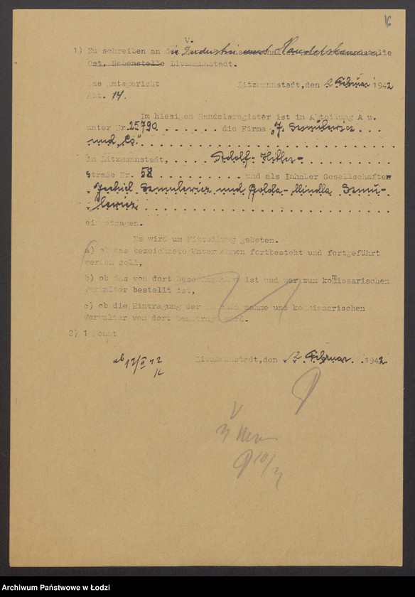 Obraz 18 z jednostki "Jechiel Szmulewicz, Gołda Mindla Szmulewicz – wyrób i sprzedaż towarów włókienniczych"