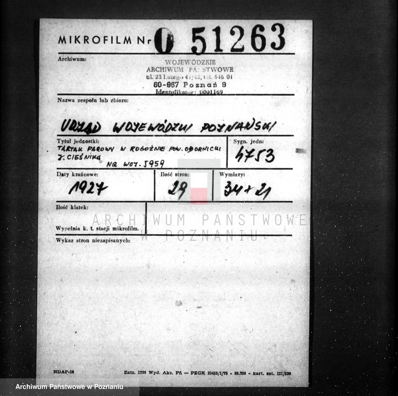 Obraz 2 z jednostki "Tartak parowy w Rogoźnie, pow. obornicki, J. Cieśnika nr woj. 5959"