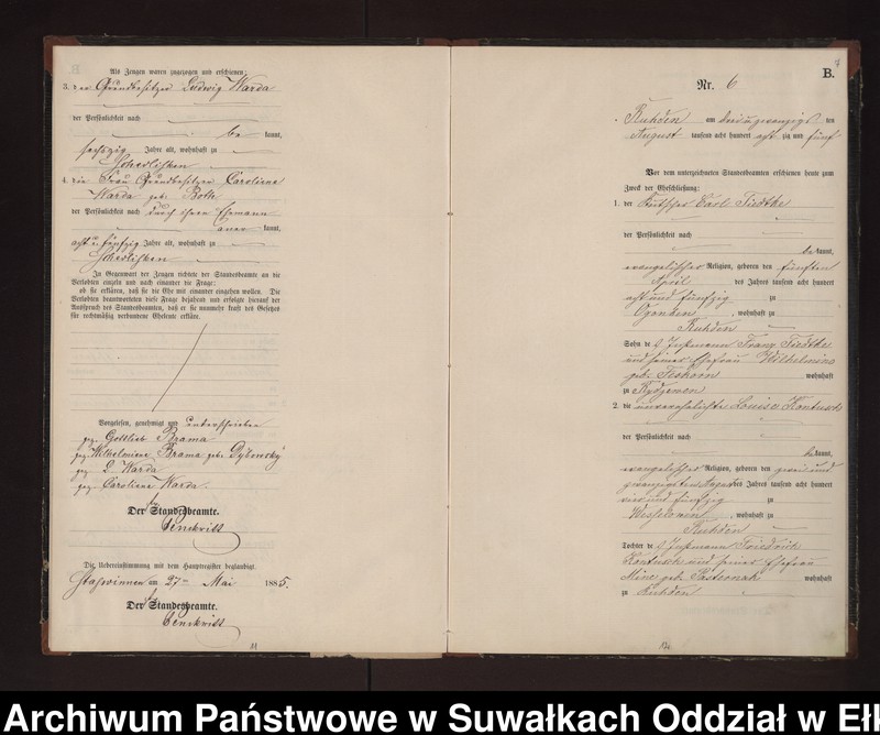 image.from.unit.number "Heiraths-Neben-Register des Preussischen Standes-Amtes Stasswinnen Kreis Loetzen"