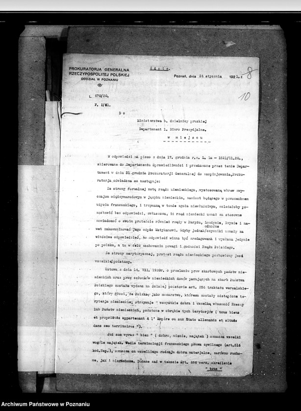 Obraz 15 z jednostki "Sprawy prawne dokumenty, wnioski i korespondencja z Departamentu Sprawiedliwości"