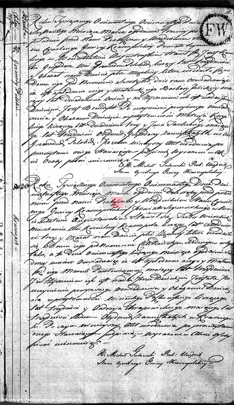 image.from.unit.number "Akta Urodzonych Gminy Krasnopolskiey Powiatu Seyneńskiego w Województwie Augstowskim Roku 1818 od 1 Stycznia."