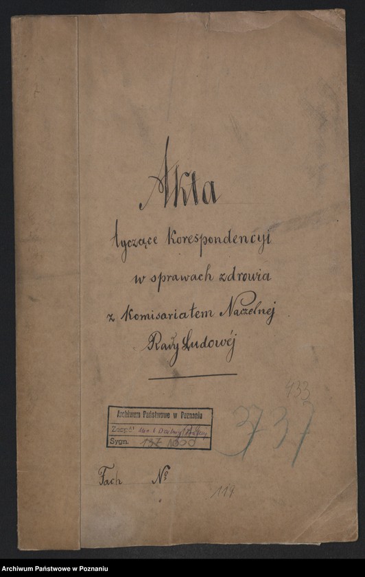 Obraz 2 z jednostki "Akta tyczące korespondencyi w sprawach zdrowia z Komisariatem Naczelnej Rady Ludowej"