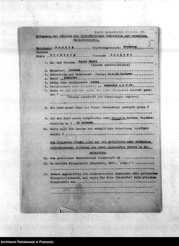 Obraz 9 z jednostki "Amtliche Meldungen Gemeinde Łochowo (Łoskowo). Kreis Bromberg (Bydgoszcz)"