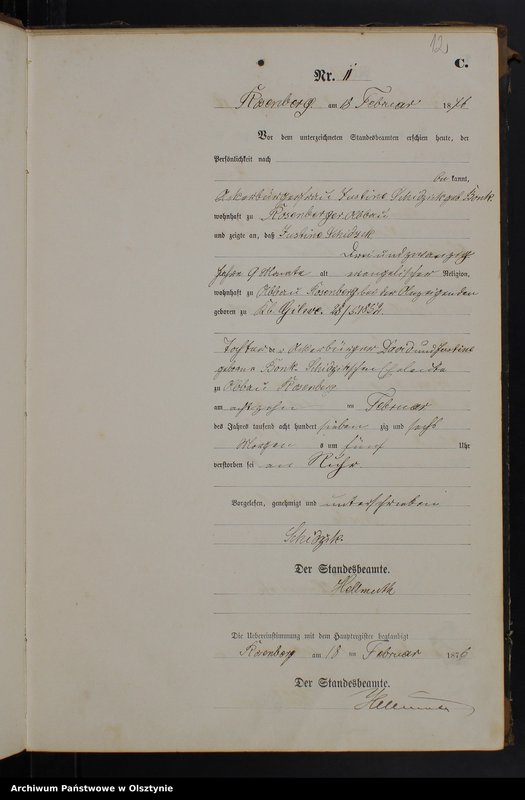 Obraz 14 z jednostki "Sterbe-Neben-Register Nr 1 - 107"