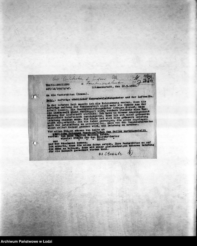 Obraz 10 z jednostki "Arbeitsressort R [Produkcja i zapotrzebowanie materiałów dla resortów pracy]"