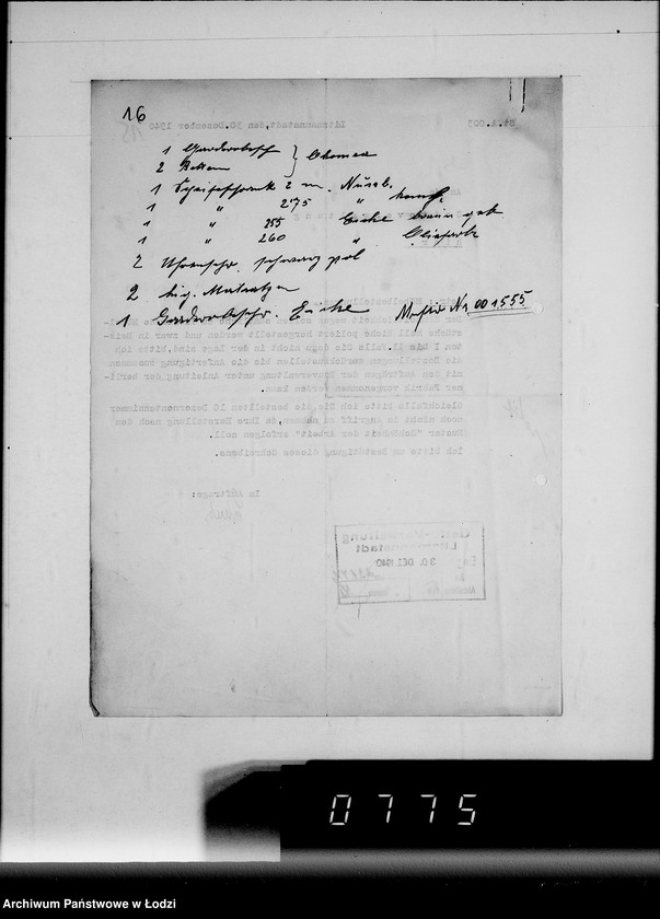 Obraz 20 z jednostki "Ausgelieferte und bezahlte Kommisionen Konto 1-6. [Wnioski na meble biurowe w zakładzie Getta w Łodzi]"