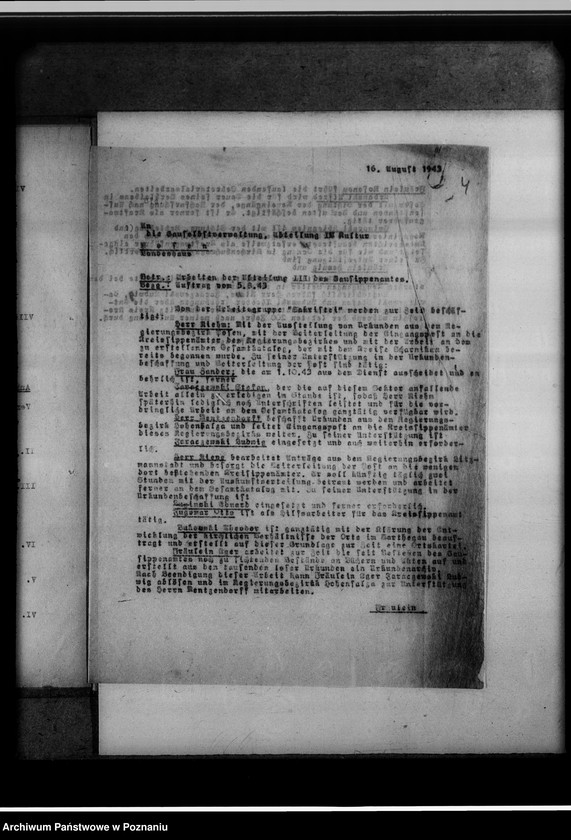 Obraz 8 z jednostki "[Źródła do badań genealogicznych, podział pracy w oddziale III Gausippenamt w Poznaniu]"